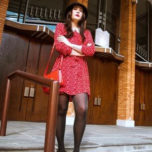 Floral and lace dress